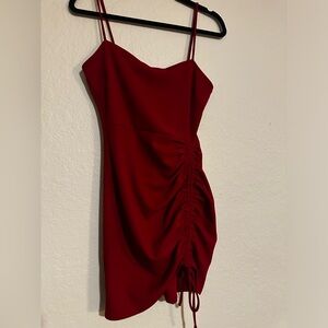 Windsor Red Ruched Mini Dress